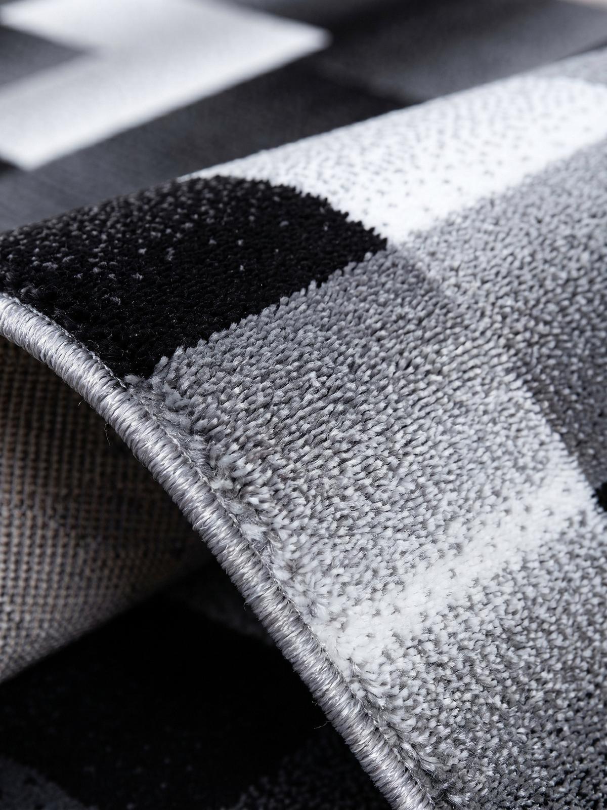 TEPPICH Kurzflor ASPEN in Schwarz, abstrakt kariert, 160 x 230 cm - Schwarz, Textil (230/160cm) - KADIMA DESIGN