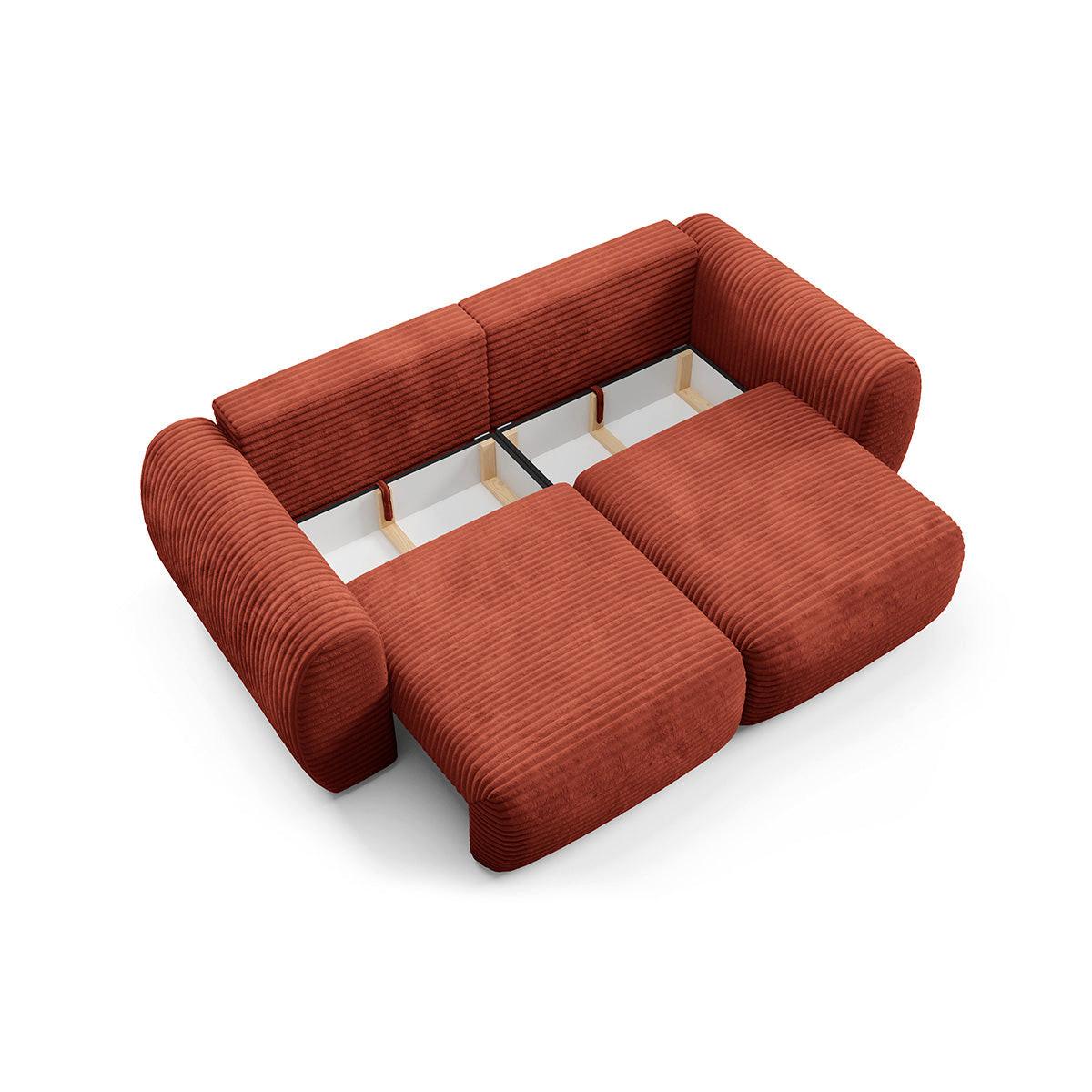 SOFA Camilla 3 Sitzplätze Terracotta - Terracotta, Holz (266/95/121cm) - Petits-meubles