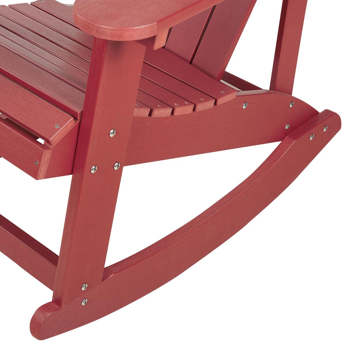 GARTEN-SCHAUKELSTUHL Kunstholz rot Adirondack - Rot, Kunststoff (76/100/94cm) - Beliani