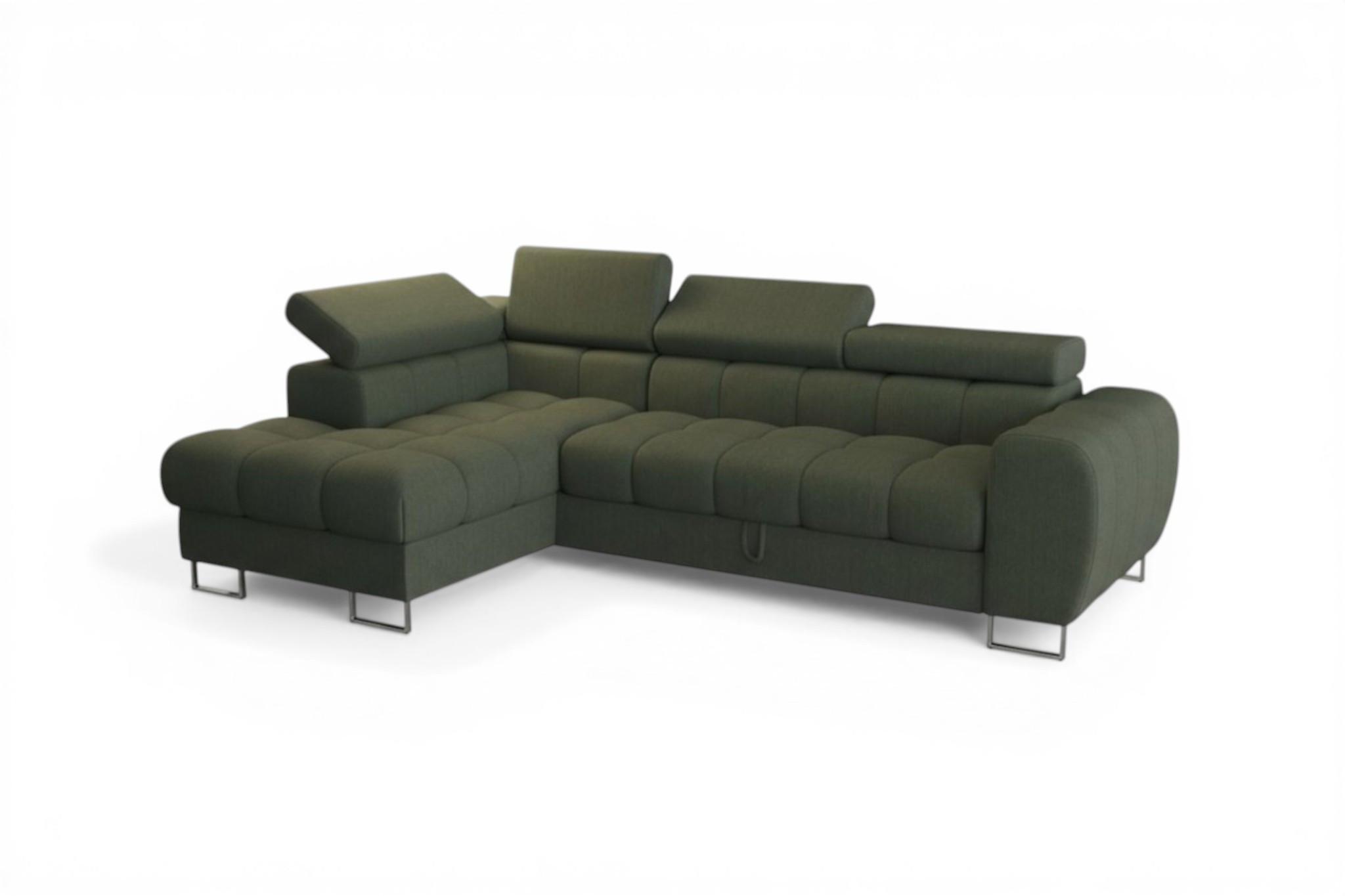 ECKSOFA Bastien Mit Schlaffunktion - Grün, Holzwerkstoff/Textil (170/260cm) - Fun Möbel