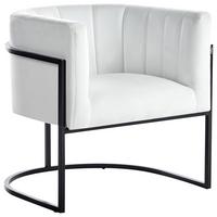 SESSEL Weiß Larvik II - Schwarz/Weiß, Textil (73/72/66cm) - Beliani