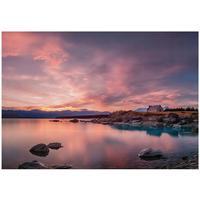FOTOTAPETE Landschaft Himmel Rosa 200x140 cm - Multicolor, Papier (200/140cm) - Wallarena