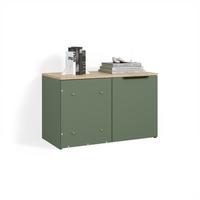 ECKKOMMODE Piave Grün mit Tür - Grün, Holzwerkstoff (80/50/40cm) - Livinity®
