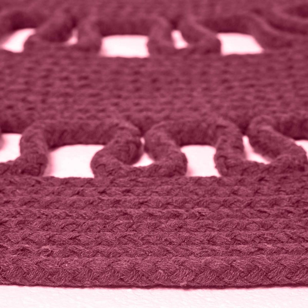 TEPPICH geflochten rund mit Häkel-Muster 90 cm - Weinrot, Textil (90/90cm) - Homescapes