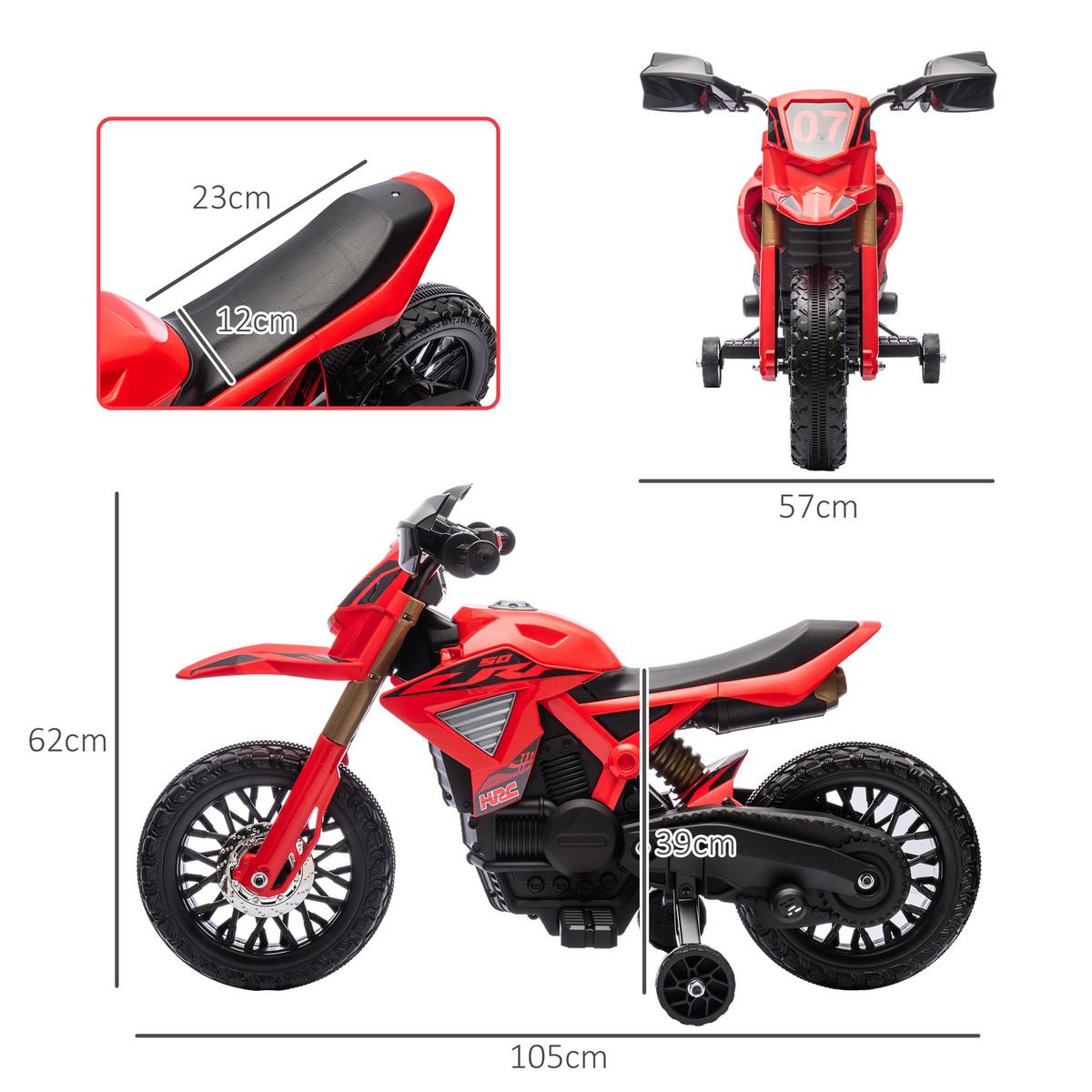 KINDER Elektro-Motorrad 6V Kindermotorrad 3 km/h 3-8 Jahre Kinder Rot - Rot, Kunststoff (105/57/62cm) - AIYAPLAY