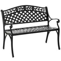 METALLBANK, 102,5 x 61 x 84 cm, Aluminum, Schwarz - Schwarz, Metall (61/84/102.5cm) - Outsunny