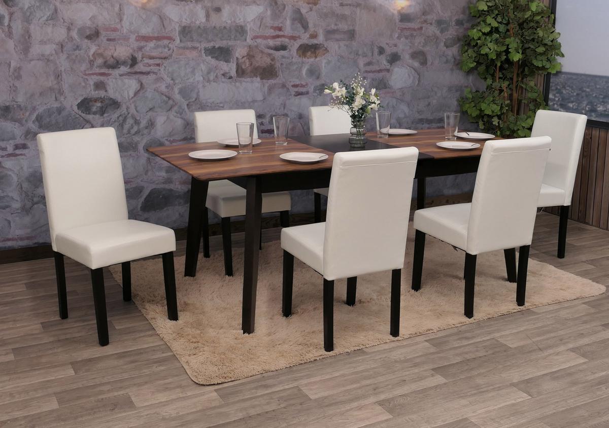 ESSZIMMERSTUHL Hochganz Reinweiß 6er-Set - Weiß Hochglanz/Weiß, Textil (43/90/56cm) - MCW