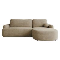 ECKSOFA Loridu, Seite: Rechts - Ecru/Schwarz, Holz/Kunststoff (250/174cm) - MIRJAN24