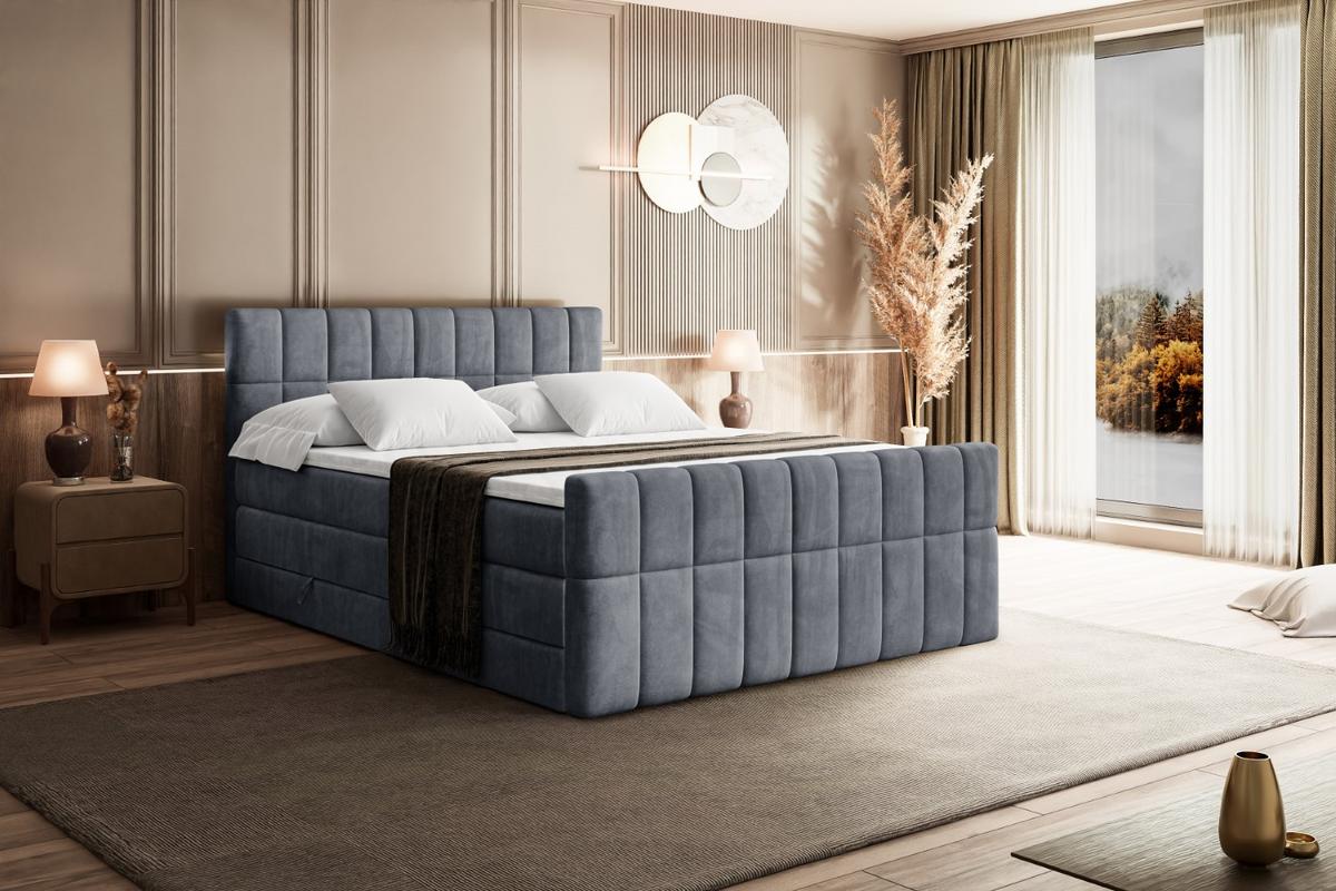 BOXSPRINGBETT MIAMI-Z KING - 180x200 - H3/H4 - Grau - Grau, Holzwerkstoff (180/200cm) - ALTDECOR