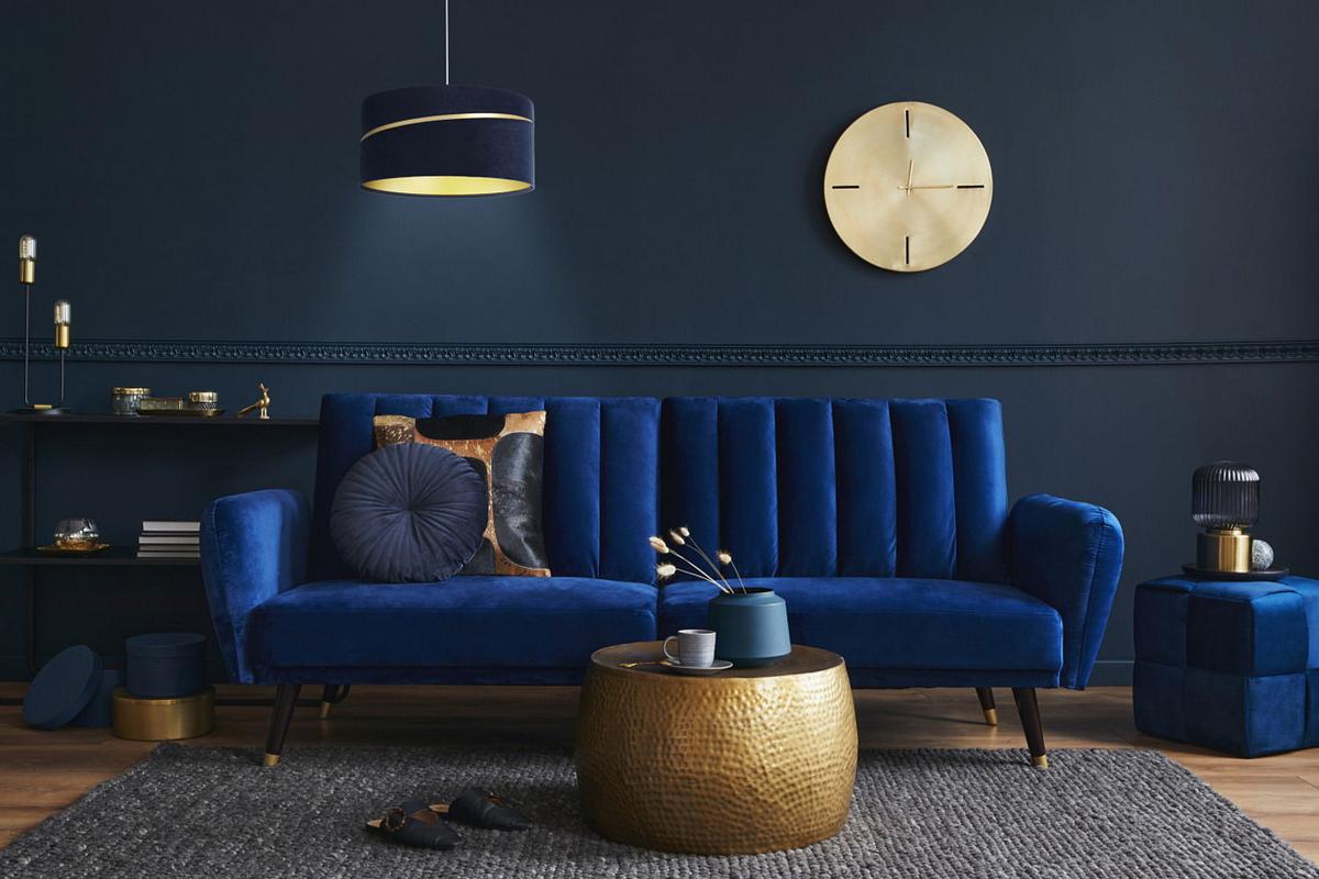 HÄNGELEUCHTE Blau 30/20 cm - Blau/Goldfarben, Kunststoff (30/0.4/20cm) - ONZENO