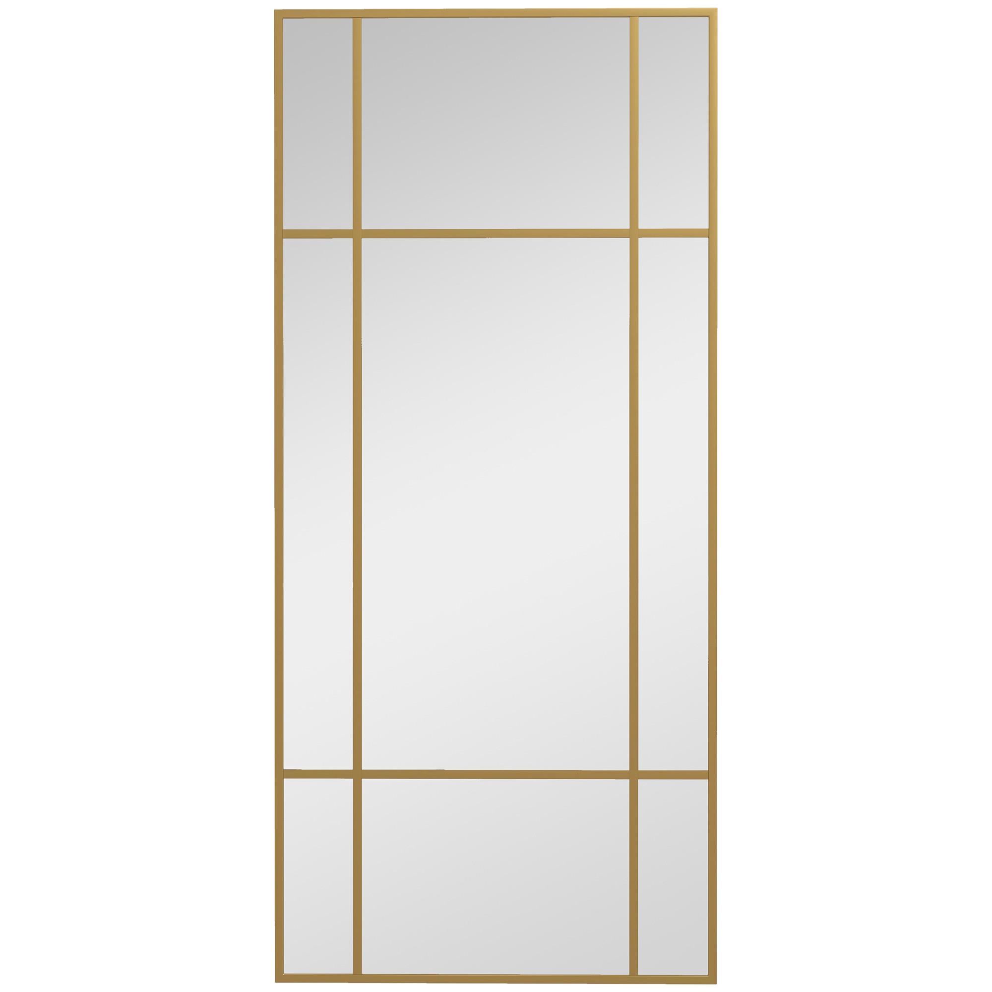 WANDSPIEGEL 110 x 50 cm dekorativer Spiegel mit Metallrahmen für Schlafzimmer - Goldfarben, Glas (2/50/110cm) - HOMCOM