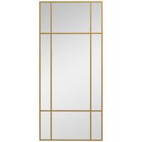 WANDSPIEGEL 110 x 50 cm dekorativer Spiegel mit Metallrahmen für Schlafzimmer - Goldfarben, Glas (2/50/110cm) - HOMCOM