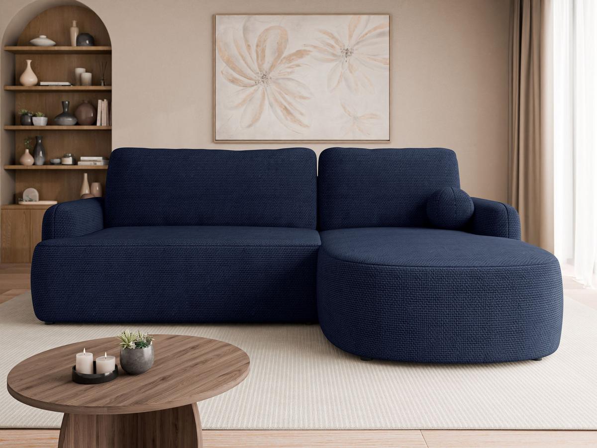 ECKSOFA Loridu, Seite: Rechts - Schwarz/Dunkelblau, Holz/Kunststoff (250/174cm) - MIRJAN24