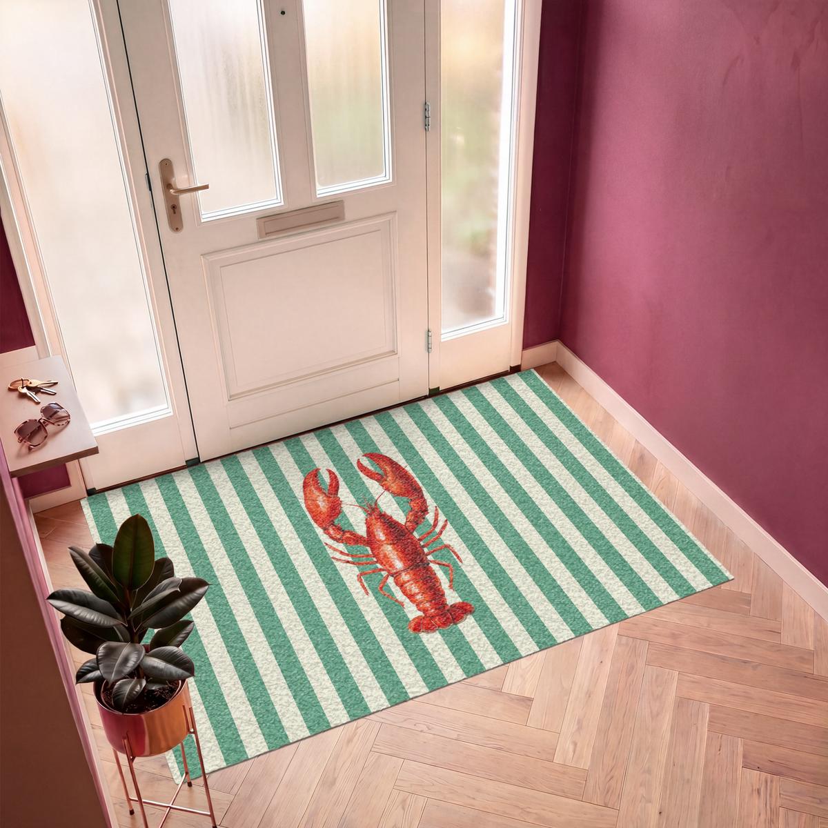 FUSSMATTE Krebs - Streifen - Realistisch - Sommerlich Schmutzmatte 180x120 cm - Multicolor, Kunststoff (180/0.4cm) - MuchoWow
