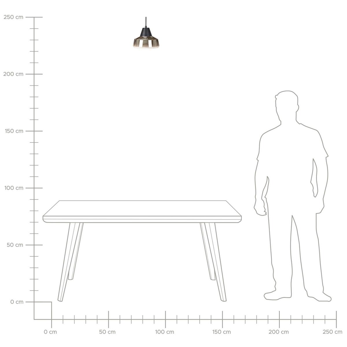 HÄNGELEUCHTE Talparo 23/23/172 cm - Goldfarben, Glas (23/23/172cm) - Beliani