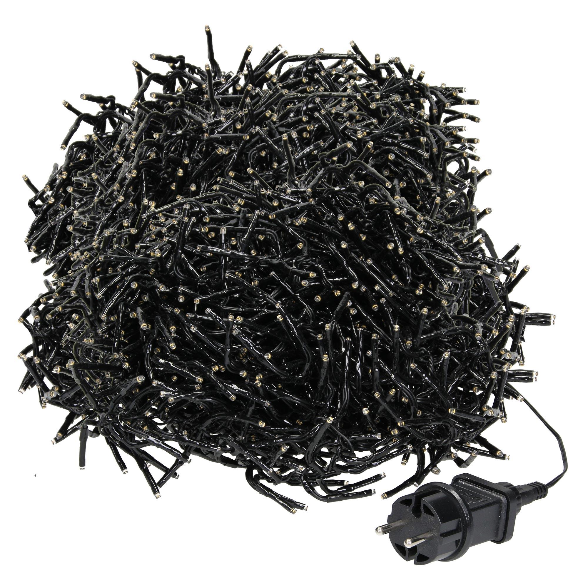 LED LICHTERKETTE Cluster Außen Innen 19,9 m Weihnachtsbeleuchtung 1536 LED Warmweiß - Weiß, Kunststoff (2290cm) - ECD-Germany