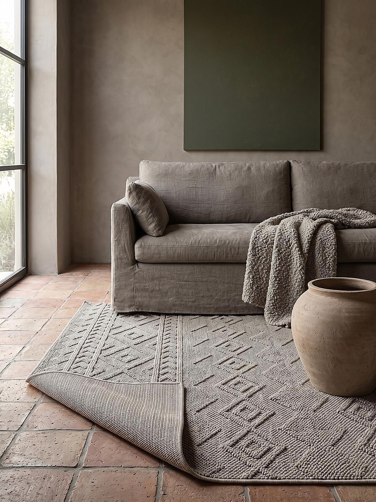 KURZFLORTEPPICH Berber STURA Polypropylen Beige 120 x 160 cm - Beige, Textil (120/160cm) - KADIMA DESIGN
