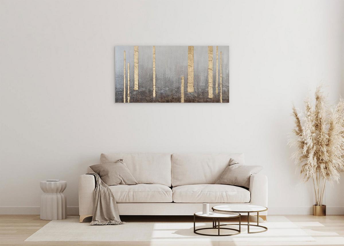 ACRYLBILD HANDGEMALT 120/60 cm - Grau, Holz/Textil (120/60cm) - KUNSTLOFT