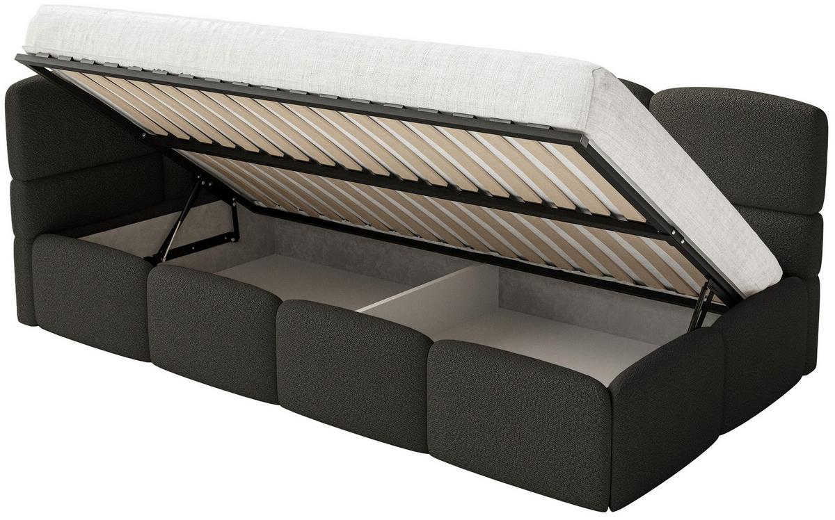 KINDERBETT Cloudy Braun 120 cm, Bouclé - Schwarz/Braun, Kunststoff/Textil (120/200cm) - Selsey