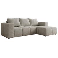ECKSOFA MONIVA Hellgrau Strukture - Rechts - Hellgrau/Schwarz, Kunststoff/Textil (266/164cm) - MKS