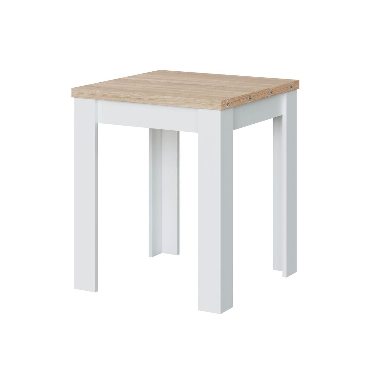 TISCH ausziehbarer Klappsystem in Buchform 67/67/79 cm - Weiß, Holzwerkstoff (7.9/67/79cm) - Calicosy