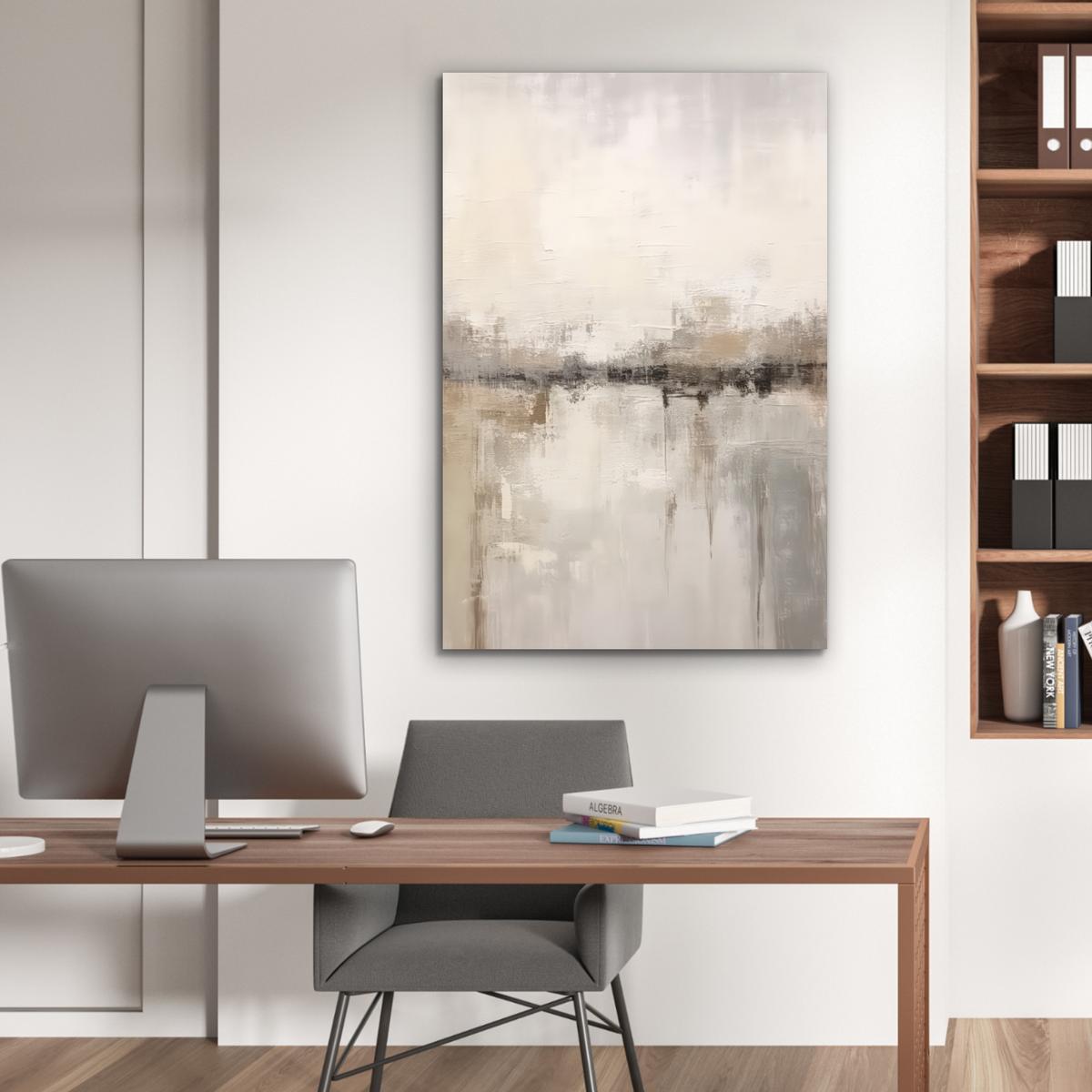 METALLBILD Moderne Kunst - Abstrakt - Beige 80x120 cm - Beige, Metall (80/120cm) - MuchoWow