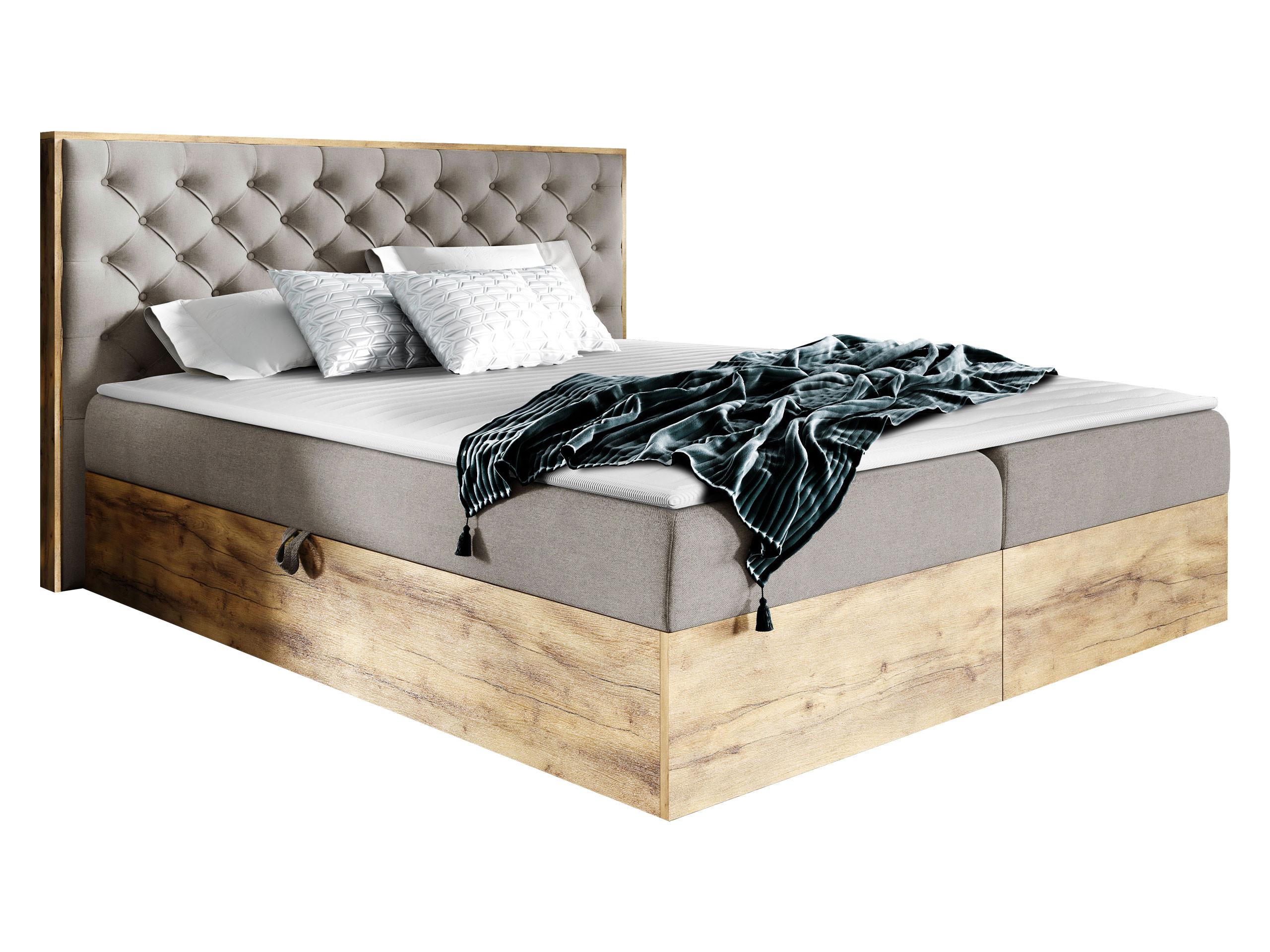 BOXBETT Wood 3 - H3 - Greige, Holz/Textil (160/200cm) - MIRJAN24