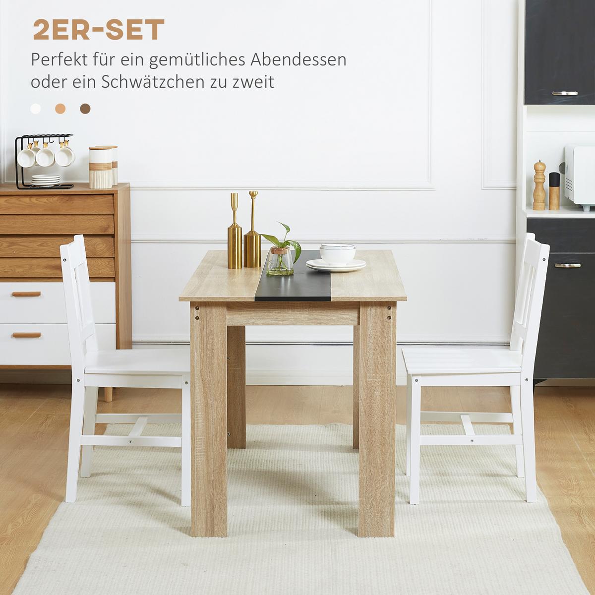 ESSZIMMERSTÜHLE, Kiefernholz, Weiß - Weiß, Holz (46.5/85.5/41cm) - HOMCOM