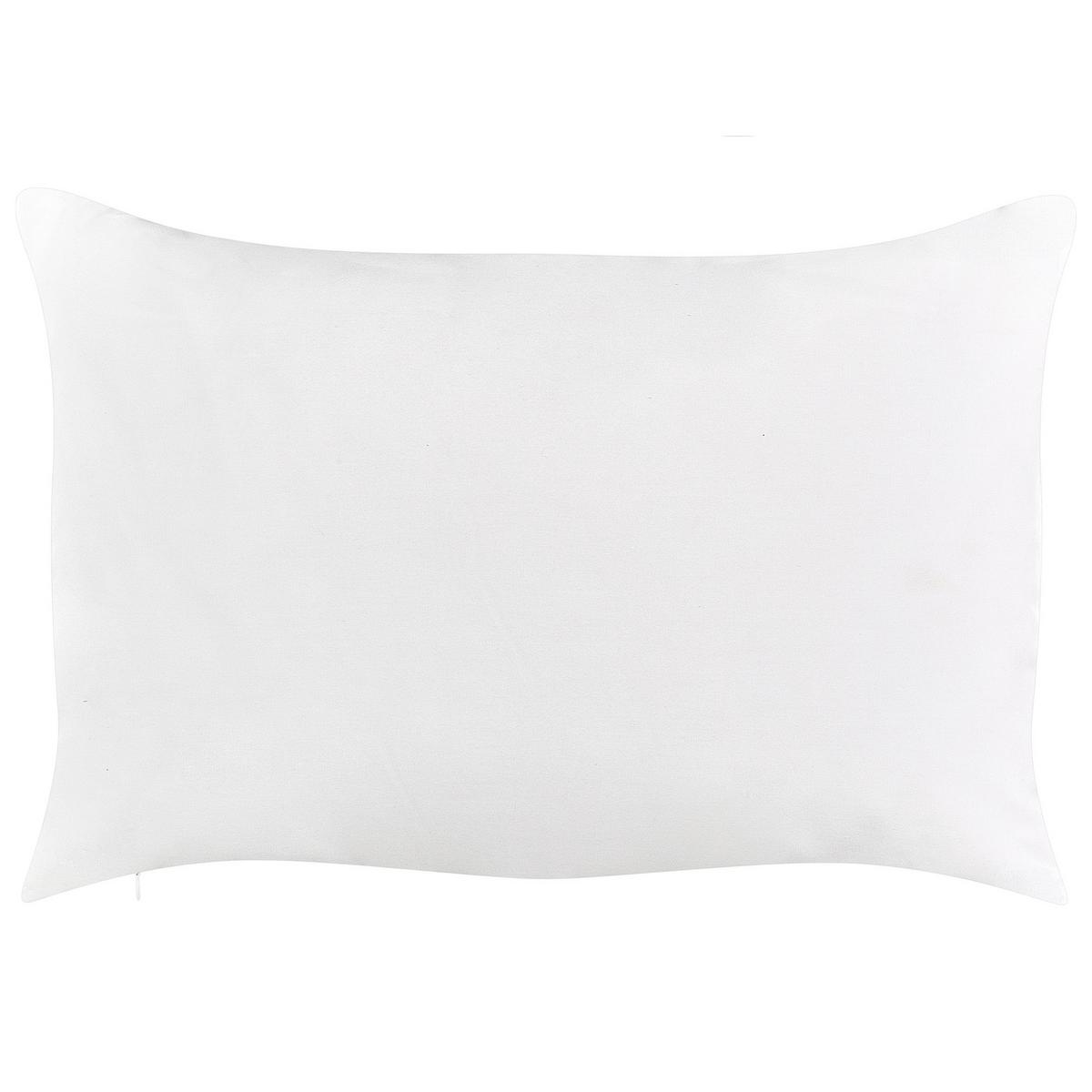 GARTENKISSEN 2er-Set Blattmotiv beige 40/60 cm Torretta - Creme, Textil (60/40cm) - Beliani