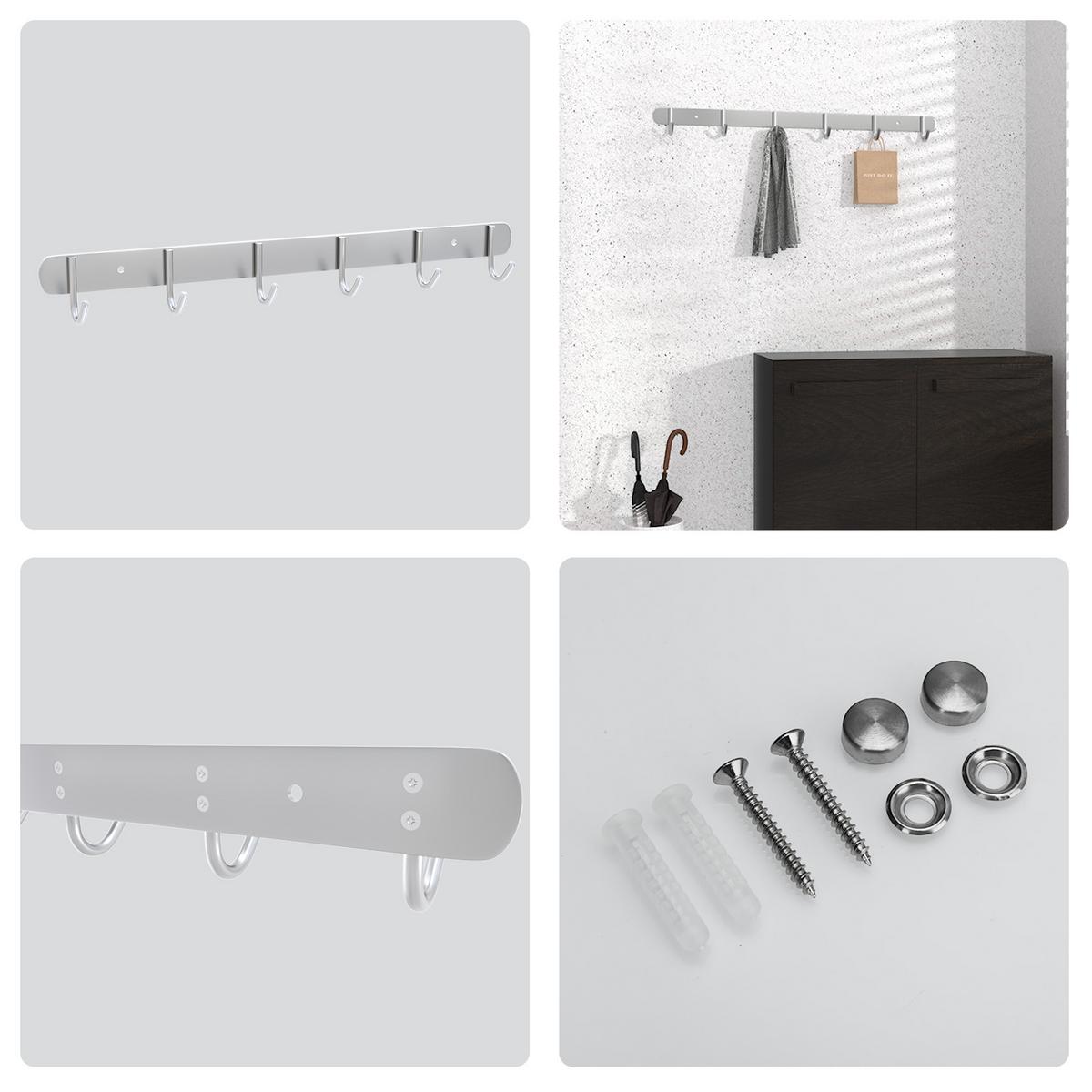 GARDEROBENLEISTE 46/5/5 cm - Silberfarben, Metall (5/5/46cm) - Intirilife