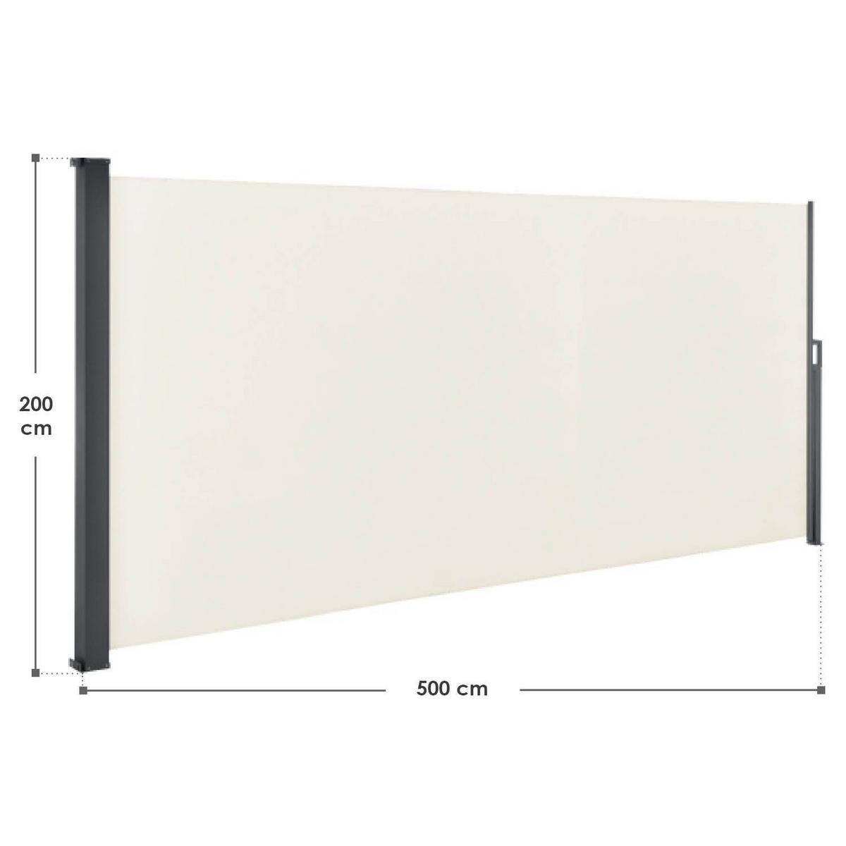 SEITENMARKISE Dubai beige 500x190 cm - Beige, Kunststoff (500/190/500cm) - Juskys