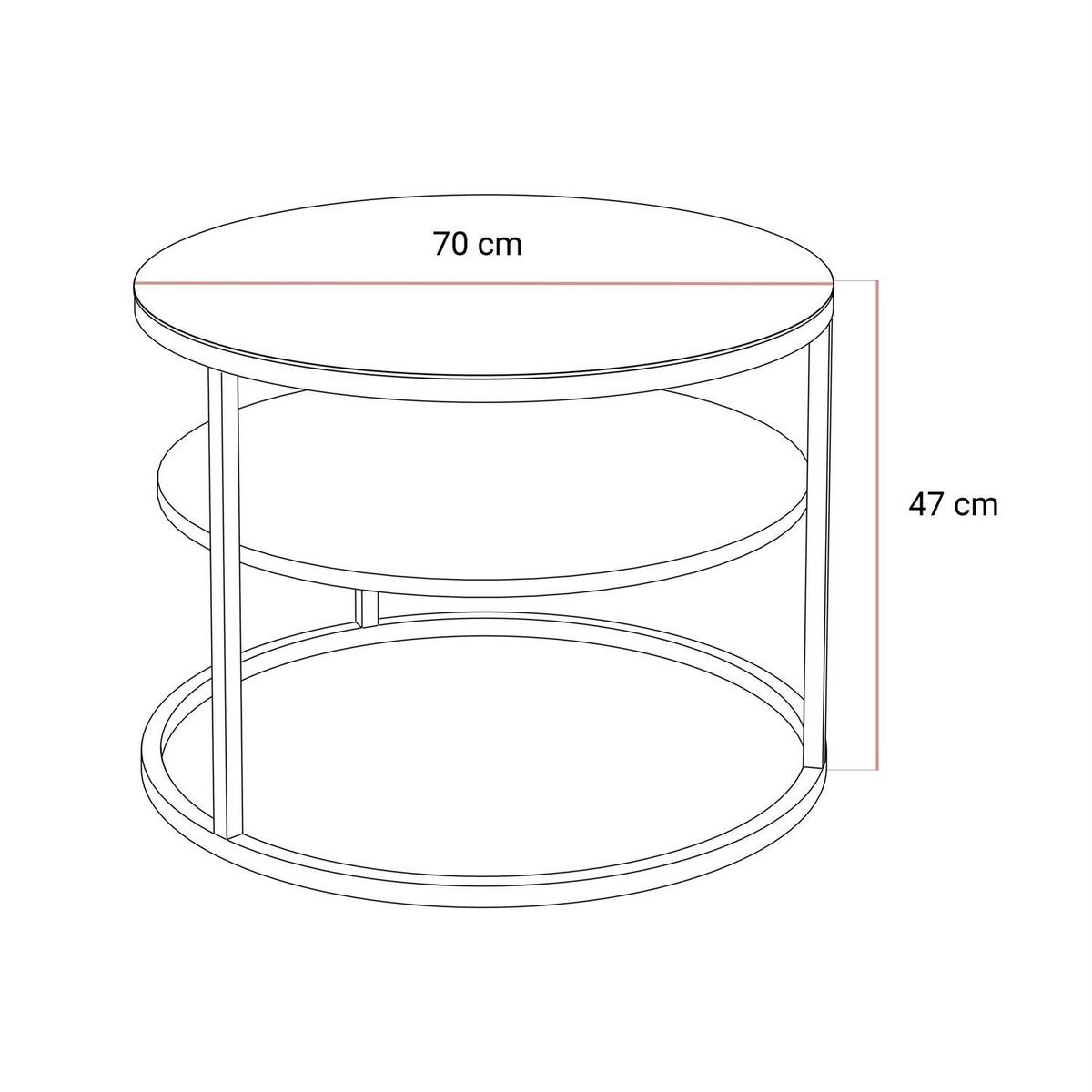 COUCHTISCH CIRI GLASS KASCHMIR mit Ablage Platte aus transparentem Glas - Kaschmir, Glas (70/70/47cm) - Lookway