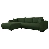 ECKSOFA Merkos Cord - Dunkelgrün/Schwarz, Holz/Textil (285/188cm) - MIRJAN24