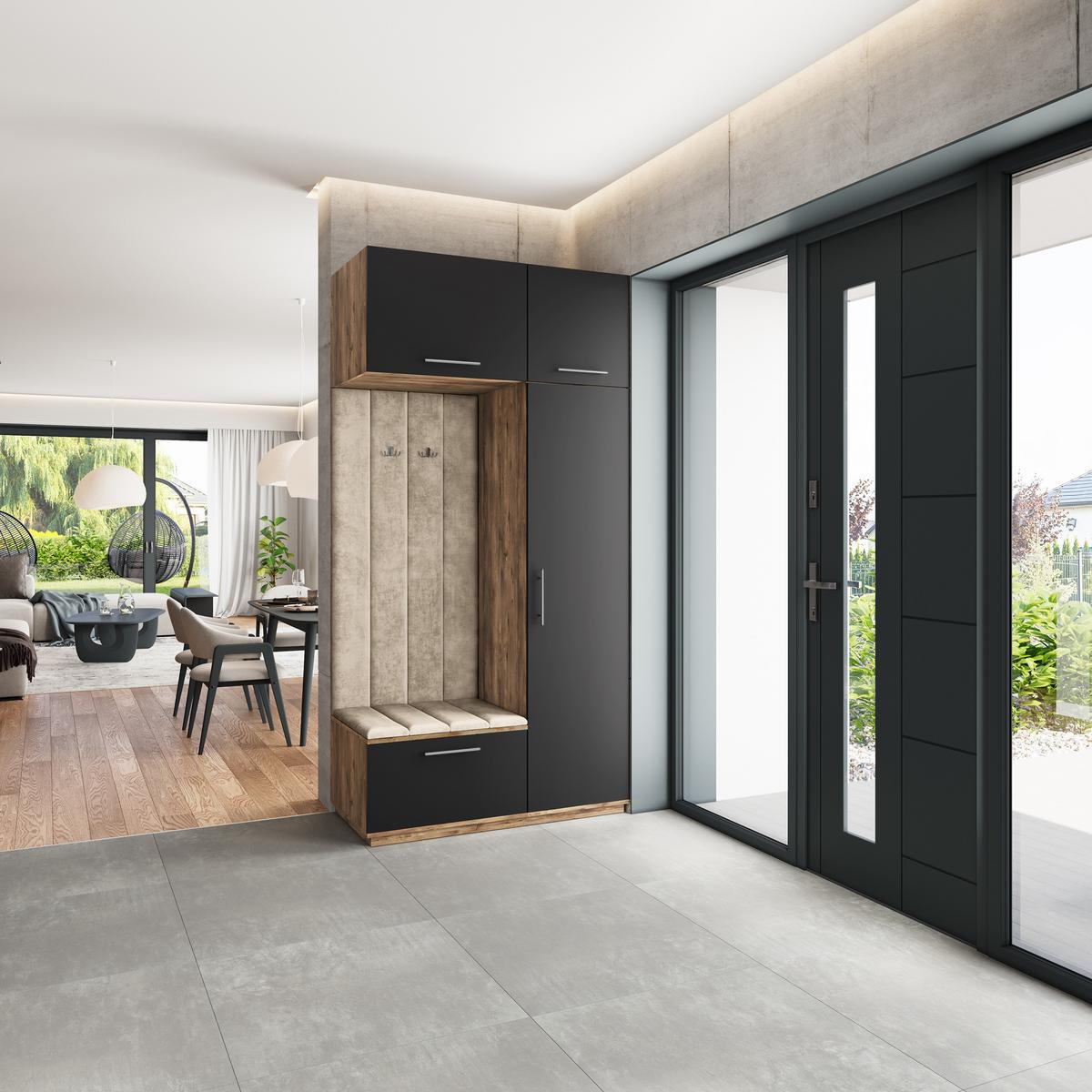 GARDEROBENSCHRANK REMA 120/240/60 cm Modern Eichefarben - Eichefarben/Beige, Holzwerkstoff (120/240/60cm) - MASSENO