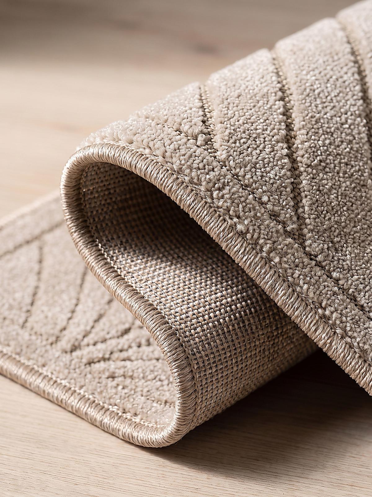LÄUFER Outdoor, Fußbodenheizung-geeignet, mit Blattmotiv, aus Polypropylen, ENGADIN in Beige, 80 x 150 cm - Beige, Textil (80/150cm) - KADIMA DESIGN