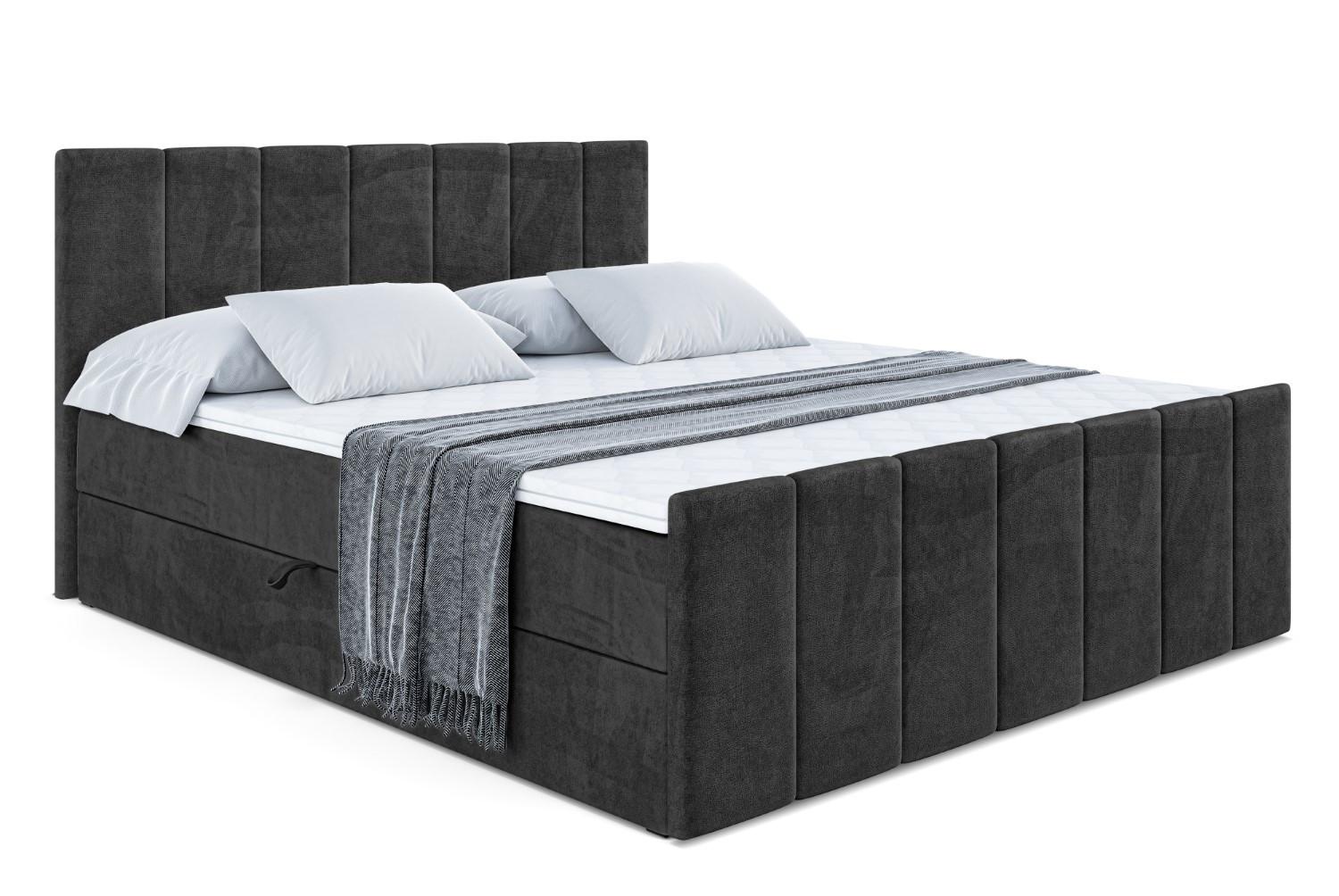 BOXBETT MOETI-Z - 120x200 cm - H4 - Schwarz - Schwarz, Holzwerkstoff (120/200cm) - ALTDECOR