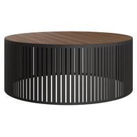 COUCHTISCH Velede - Nussbaumfarben/Schwarz, Holzwerkstoff/Metall (75/75/30cm) - MIRJAN24