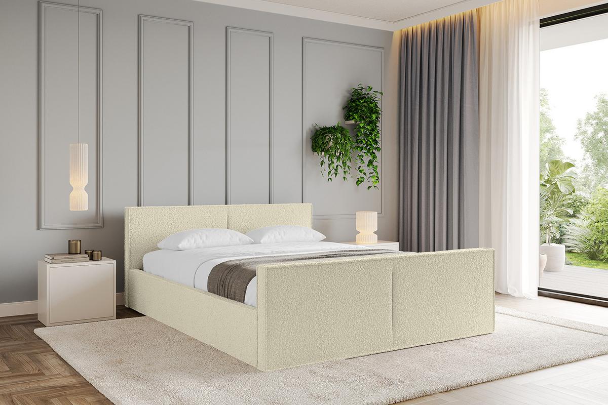 POLSTERBETT mit Bettkasten, Fußteil und Lattenrost, Boxbett ohne Matratze - EMMI-Z-V1 180x200 Beige - Taupe, Holzwerkstoff/Textil (180/200cm) - ALTDECOR