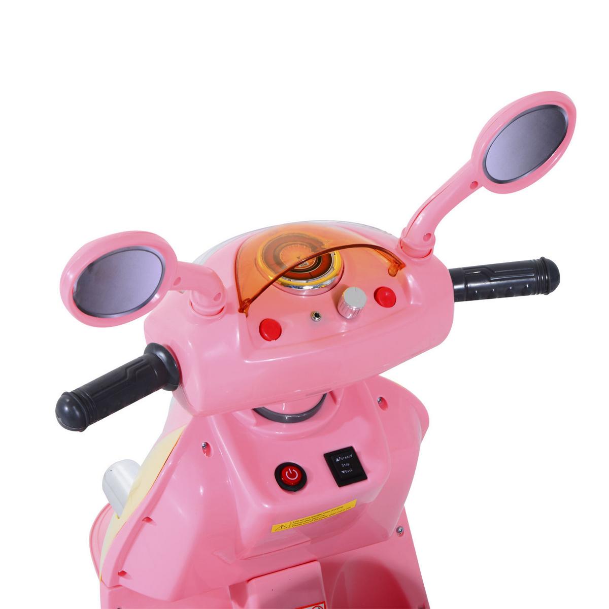 ELEKTRO Kindermotorrad Elektromotorrad Elektroauto Kinderfahrzeug Dreirad 3 km/h - Rosa, Kunststoff (108/51/75cm) - HOMCOM