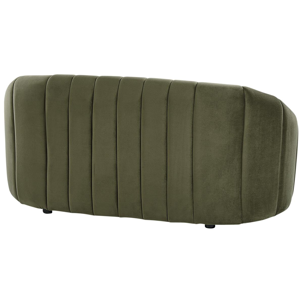 2-SITZER-SOFA Samtstoff dunkelgrün Malung - Grün, Textil (138/68/79cm) - Beliani