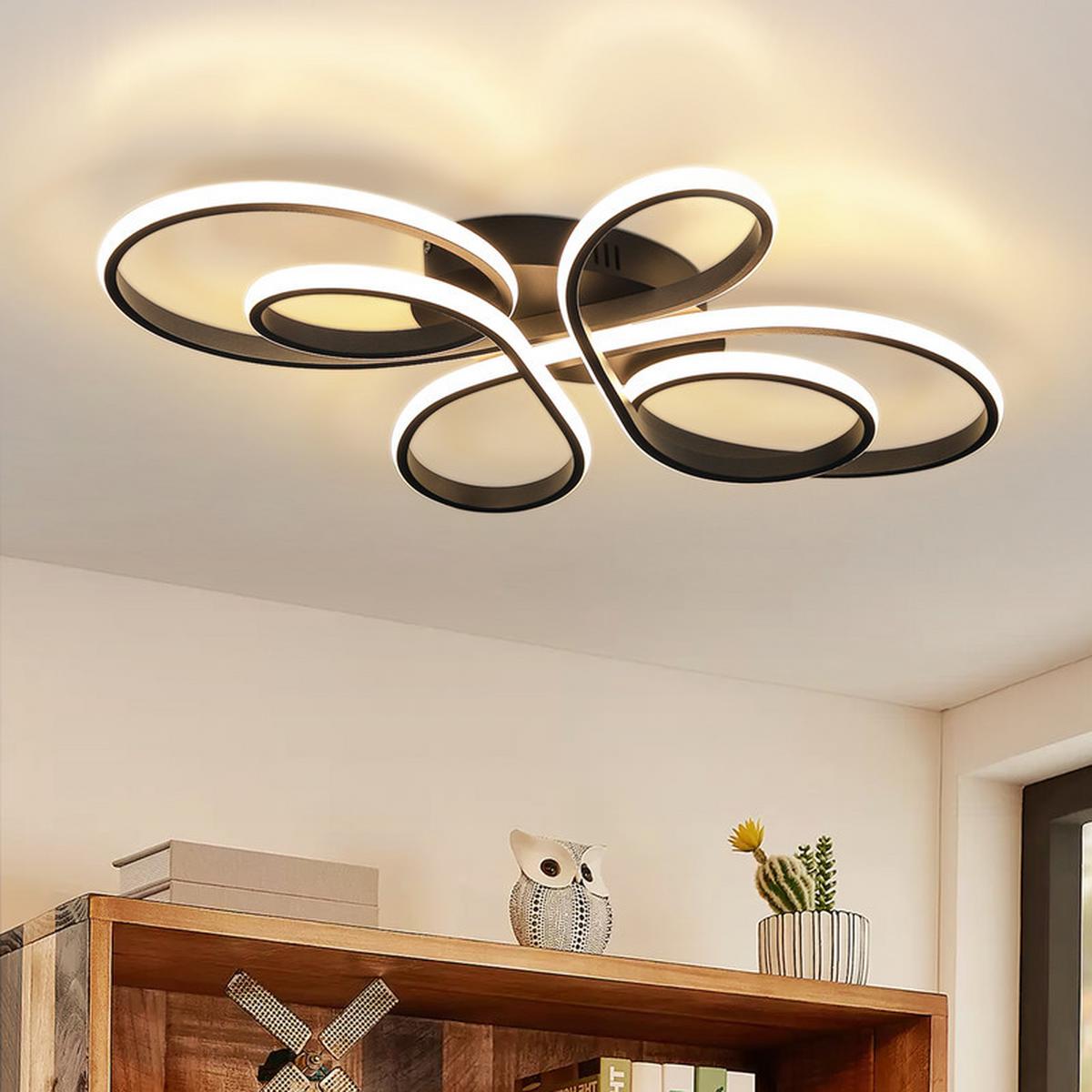LED-DECKENLEUCHTE Fields II 40/26.5/3.5cm - Schwarz, Metall (40/26.5/3.5cm) - Nettlife