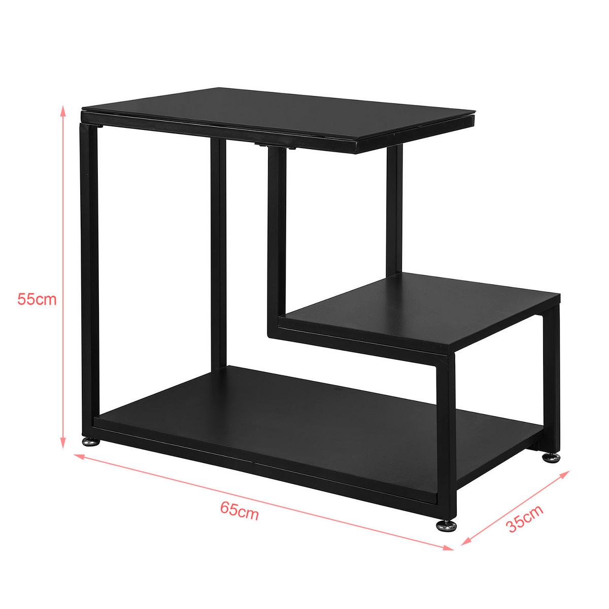 BEISTELLTISCH Schwarz - Schwarz, Holzwerkstoff (35/65/55cm) - SoBuy