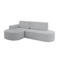 ECKSOFA mit Schlaffunktion und Bettkasten Ottomane Links MARI-L1-S - 283x167x73 cm Grau Cord - Graphitfarben/Schwarz, Holzwerkstoff/Kunststoff (283/167cm) - ALTDECOR