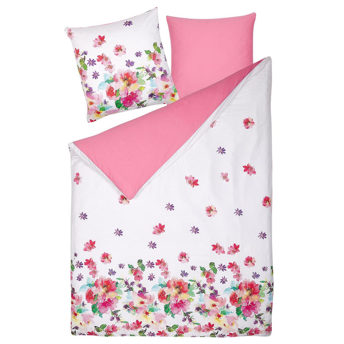 BETTWÄSCHE SET Larynhill 155x220 cm - Weiß, Textil (155/220cm) - Beliani