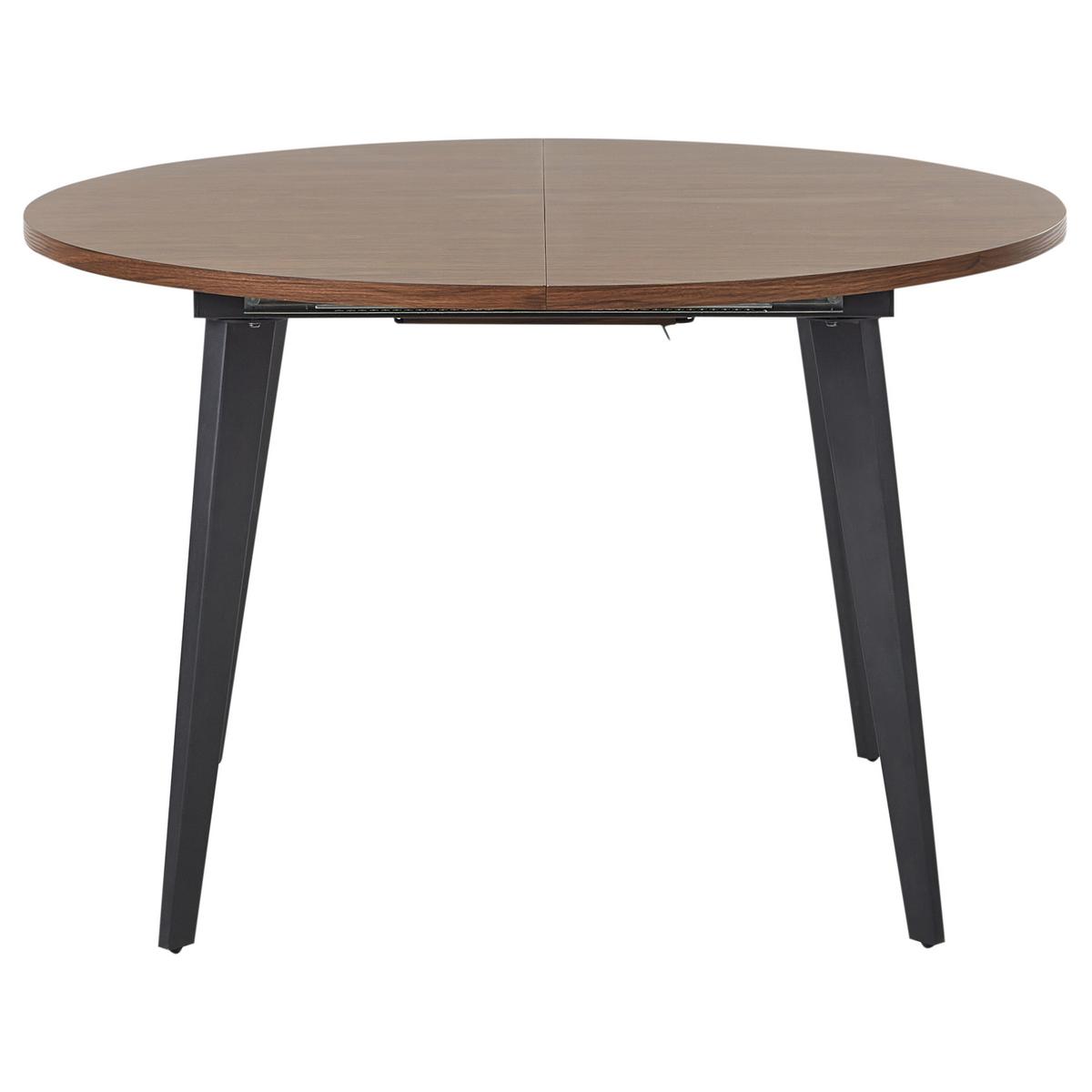 AUSZIEHBARER-ESSTISCH 120/150-120 cm Dunkler Holzfarbton/Schwarz Bovina - Dunkelbraun/Schwarz, Holzwerkstoff (120/120/75cm) - Beliani