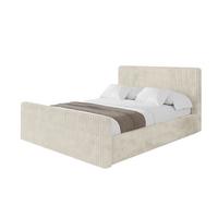 POLSTERBETT mit Bettkasten, Fußteil und Lattenrost, Boxbett mit Matratze H3/H4 - ALOVA-Z-V1 120x200 Beige - Beige, Holzwerkstoff/Textil (120/200cm) - ALTDECOR