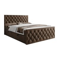 BOXSPRINGBETT INEZ II mit Bettkasten mit Topper 160x200 cm Royal Velvet 196 - Braun, Textil - Lookway