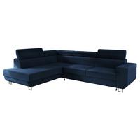 ECKSOFA Fonti, Seite: Links - Blau, Holz/Textil (253/188cm) - MIRJAN24
