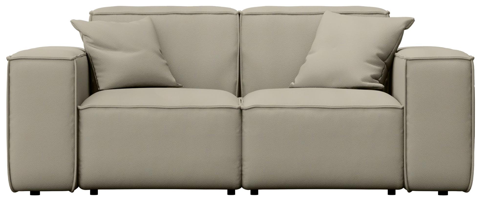 GARTENSOFA Lorento Outdoor 2-Sitzer, Taupe Beige Kunstleder 186/73/92 cm - Taupe/Beige, Textil (186/73/92cm) - WFL GROUP