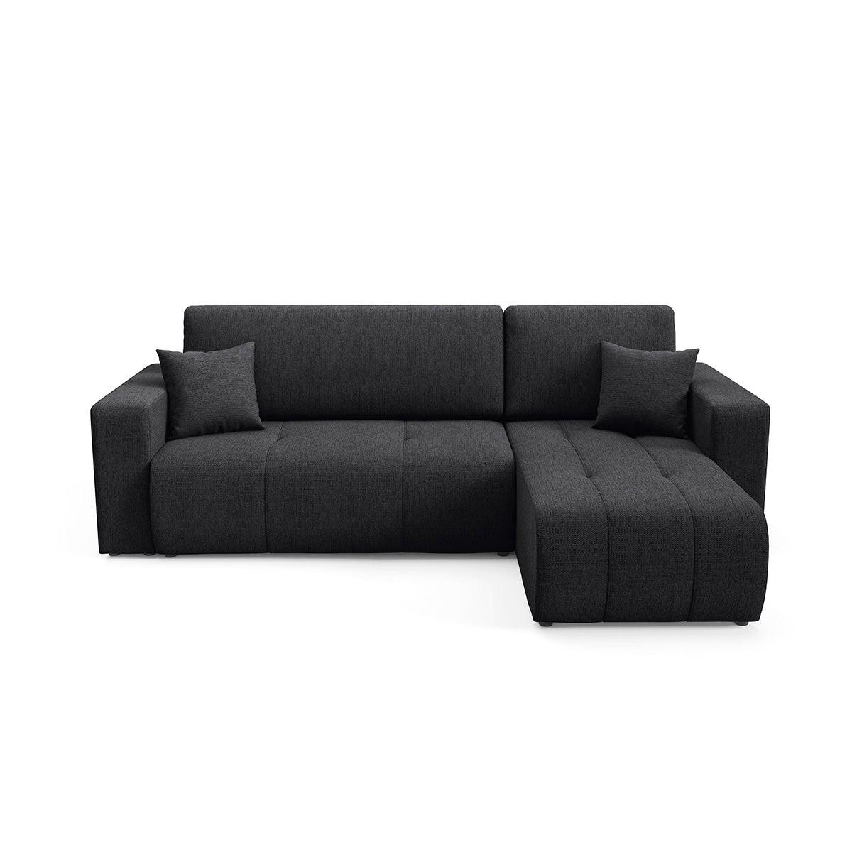 ECKSOFA Vasco 3 Sitzplätze Schwarz - Schwarz, Holz (247/145cm) - Petits-meubles